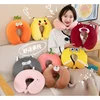 Travel Pillow Cartoon Animal Neck Support 28x30cm Memory Foam Neck Pillow U-Shaped Elasticity Travel Pillow Kids Portable Txt 1