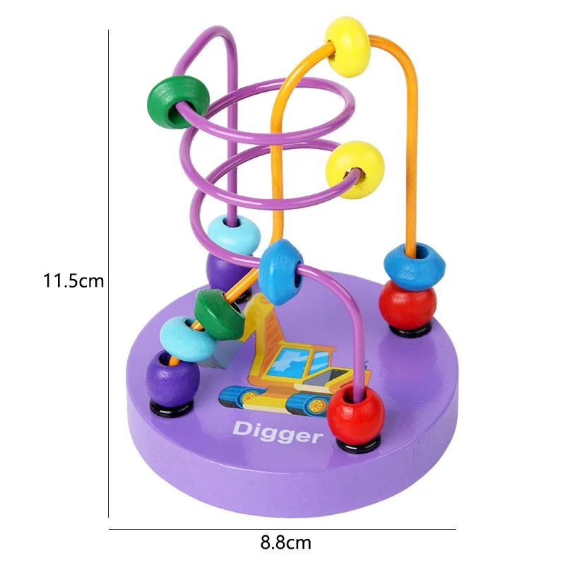 Baby Wooden Toys 6 12 month Bead Maze Roller Coaster Kid Montessori Early Educational Counting Learning Circle Toys for Children 6