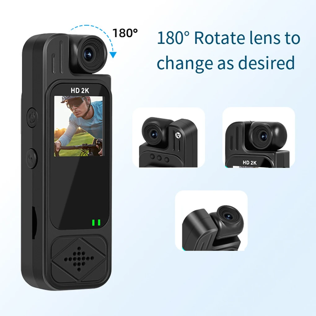 1080P HD Sports Camera Color Display Screen 180 ° Rotatable Infrared Digital Video Recorder Bodycam Driving Recorder Sports DV