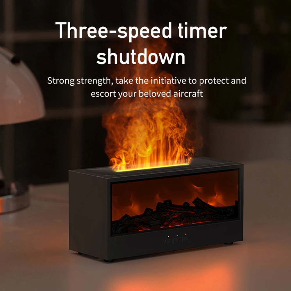 Dynamic Flame Fireplace Essential Oil Diffuser with Remote Aromatherapy Diffuser Aroma for Spa Home Yoga Office Bedroom