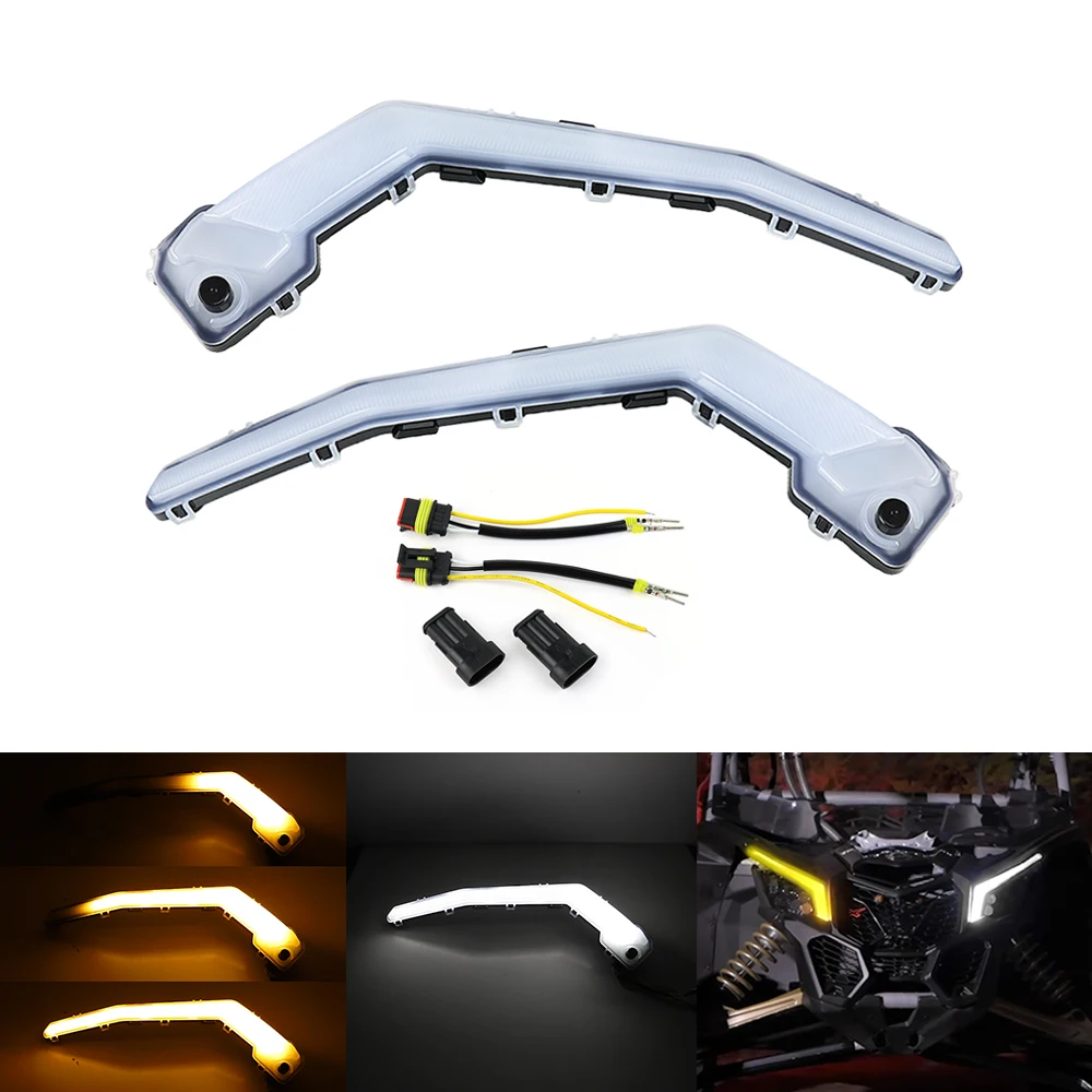 NEW LED Front Turn Signature Light With Yellow Flow Light Effect for
