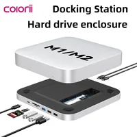 USB C Hub with Hard Drive Enclosure Type C Docking Station Supports NVME/SATA M.2 SSD Case 4K  10Gbps Data  M1 M2 for Mac Mini 1