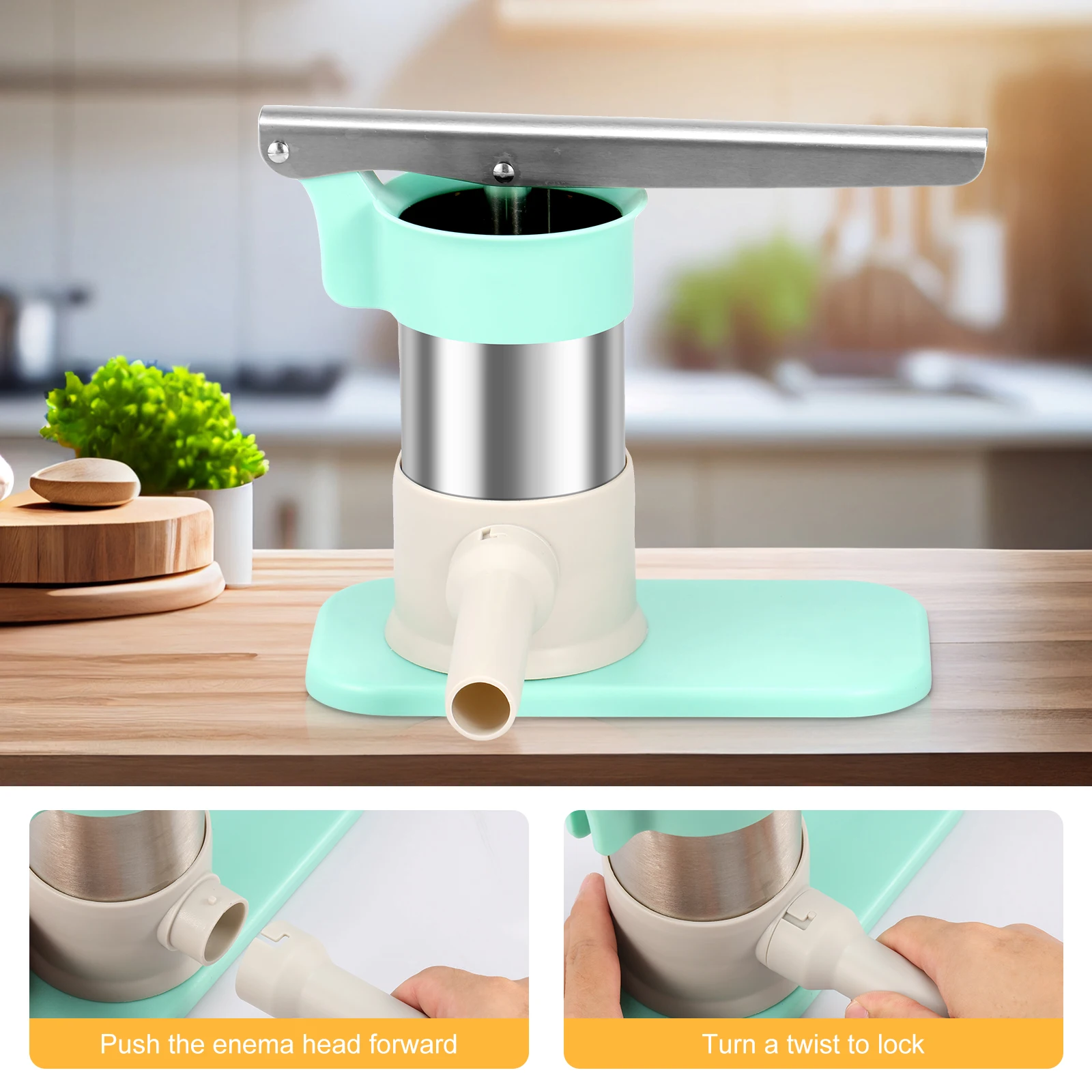 Sausage Stuffer Stainless Steel Sausage Making Tool with 4 Stuffing Tubes Stuffer Machine Removable Meat Filling Machine sausage stuffer