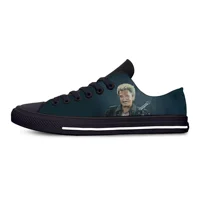 Rock Star Johnny Hallyday Music Singer Fashion Casual Cloth Shoes Low Top Lightweight Breathable 3D Print Men Women Sneakers 1