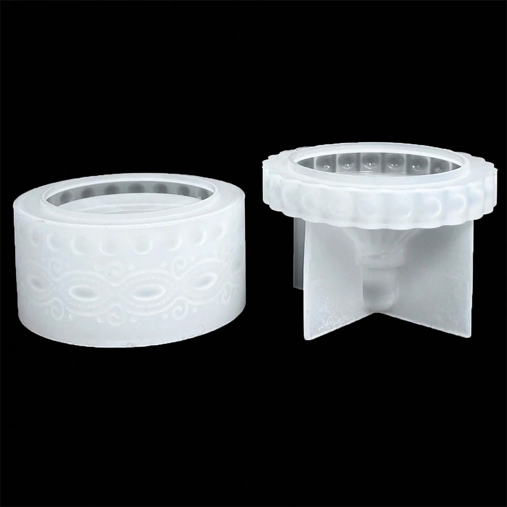 Silicone Mold 3D Silicone Resin Mold for Jewelry and Crafts storage Box Style Shaped Bottom Jar with Lids DIY Epoxy Casting Mold for Ornaments