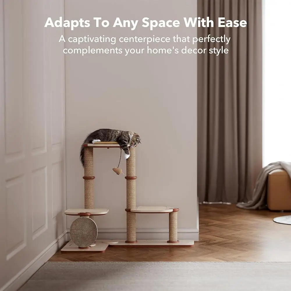Infinity Cat Tree Modular Design Indoor Cat Tower Bed Toy Sisal Scratching Posts Quick Setup Sturdy Eco-Friendly Durable