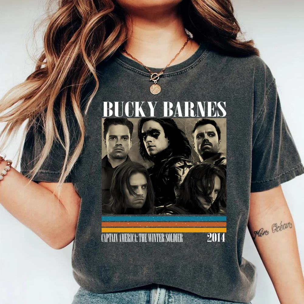 Vintage Winter Soldat T Shirt Bucky Barnes Shirt Retro 90er Jahre Shirt Trendy Hommage Grafik T-Shirt Donner-Bolzen T Shirts Fandom Merch
