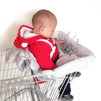 Multifunctional 2-in-1 Baby Shopping Cart Cover Children Highchair Cover with Thickened Soft Cushion Transparent Phone Holder 2