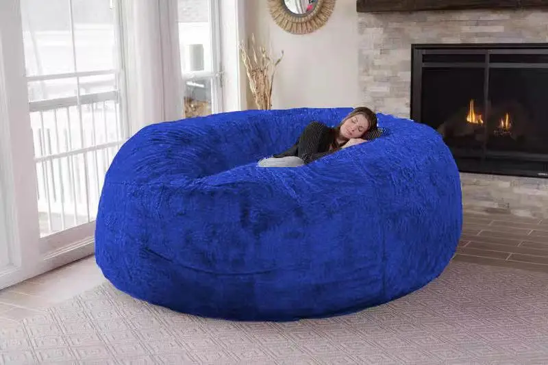 7Ft Big No Fillers Indoor Large Lazy Sofa Lounger Bean Bags Bed Couch Cover Giant  Bean Bag Sofa Chair for Adult Kids No Filling - AliExpress