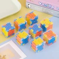 Mini Speed Cube Rolling Ball Game Cubos Maze Toys For Children Educational3D Maze Magic Cube Transparent Six-sided Puzzle 1