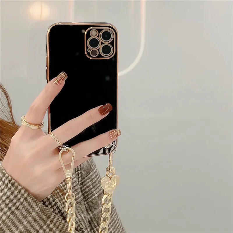 Luxus Gold Armband Telefon Fall für Samsung Galaxy S22 Plus S20 FE S21 Ultra S10 A31 A21S A12 5G A51 A71 Beschichtung Tasche Sof_voghion.com