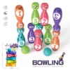 Baby Cartoon Bowling Set Education Toys For Kid Toddlers Number Learning Outdoor Sports Interactions Games Toy for Children Gift 2