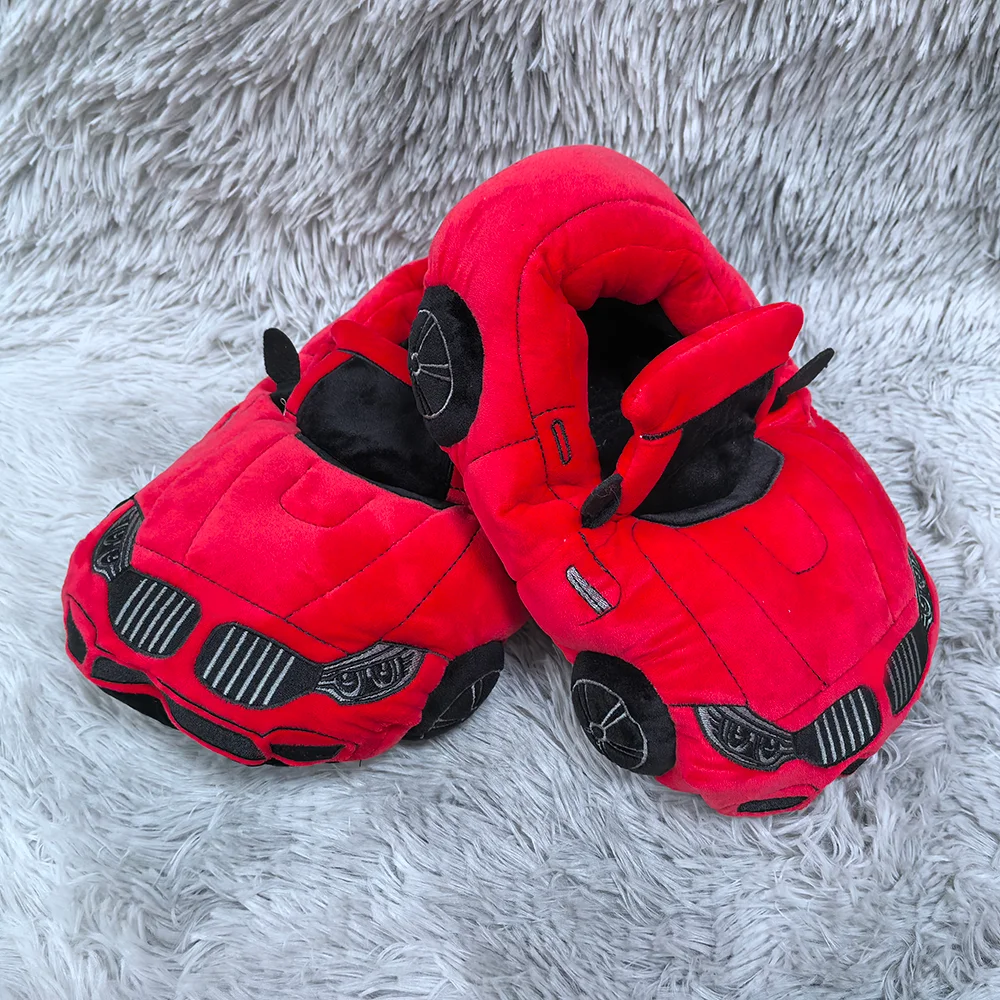 TreasuringU Car Shape Plush Shoes Vehicle Car Warm Soft Fluffly