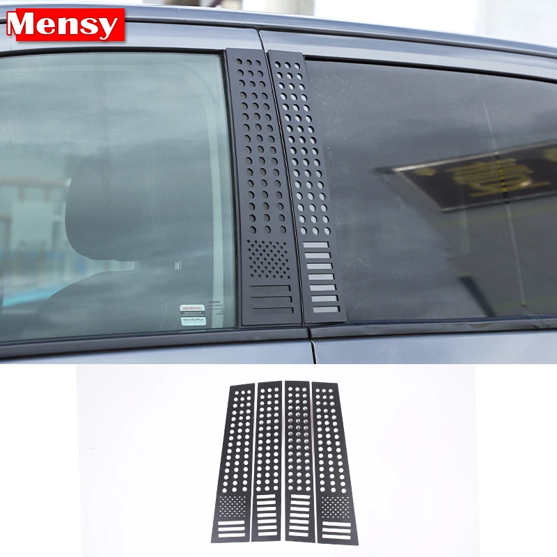 

For Nissan Titan 2016-2023 Aluminum Alloy Car B-Pillar Trim Cover Flag Style Honeycomb Panel Car Accessories