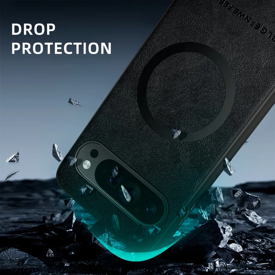 Luxury Leather Magnetic Phone Case with MagSafe Wireless Charging Compatibility
