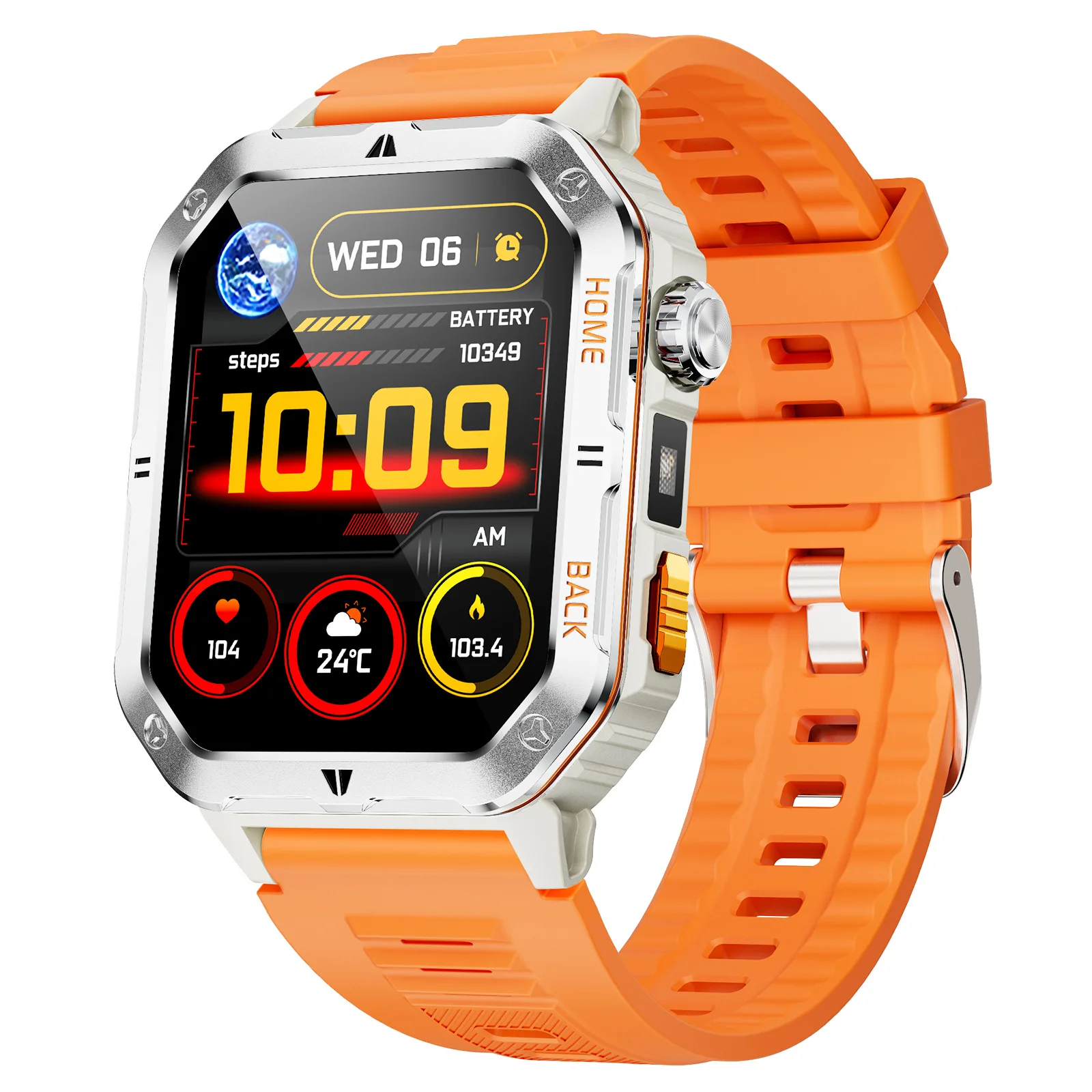Oukitel WP61 울트라 WP61 플러스 WP62 WP60 WP55 WP53 WP300 WP61 스마트 워치 남성용 LED 손전등 블루투스 통화 스포츠 스마트워치