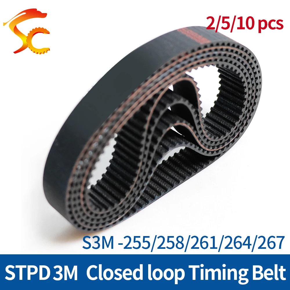 

ONEFIRE closed loop rubber timing belt S3M-255/258/261/264/267mm Width 6/10/15mm Pitch 3mm Free shipping