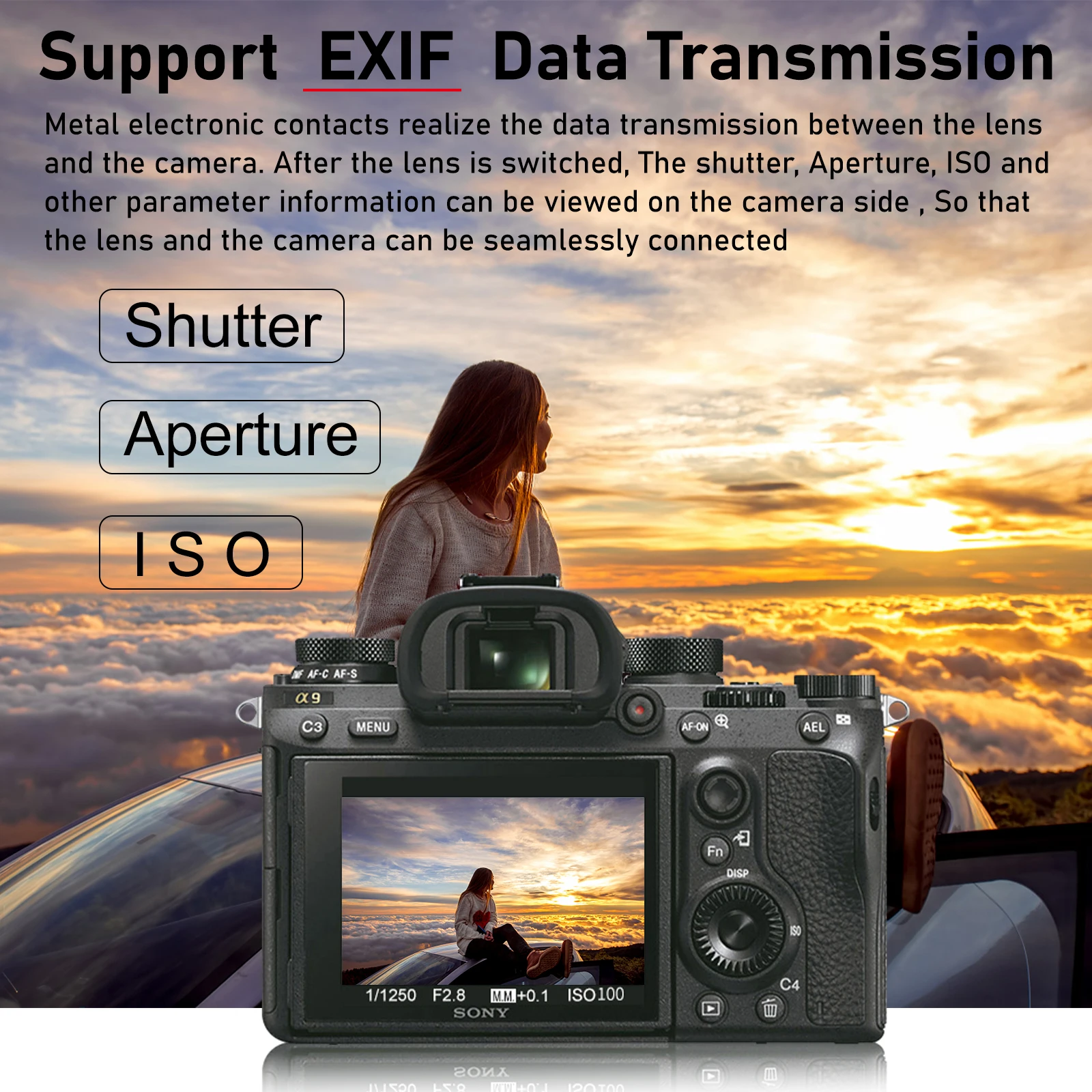 For Canon EF Lens to Sony E Mount Camera A9 A7 A7RII A6400 Viltrox EF-E II Lens Adapter Auto Focus Reducer Speed Booster 0.71X