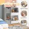 Kids Toy Storage Organizer with Bookcase, Children Bookshelf and Toy Storage Bins for Toddlers, Wooden Storage Cabinet 4