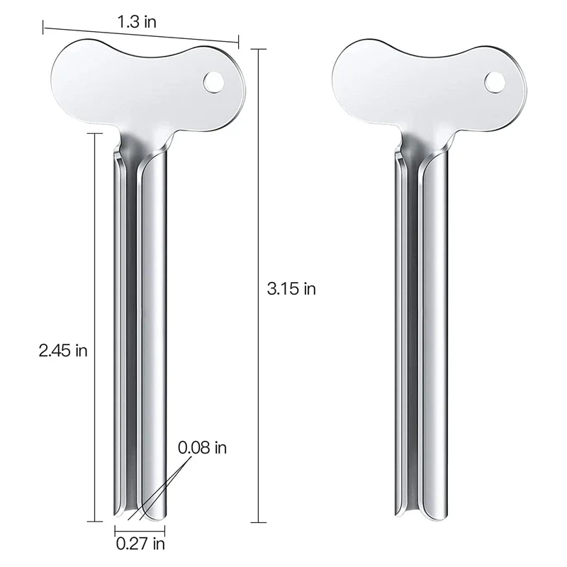 1-6 Pcs Stainless Steel Toothpaste Tube Squeezers Metal Key Toothpaste Squeezers for Bathroom Hair Dye Cosmetic Tubes Squeezer 6
