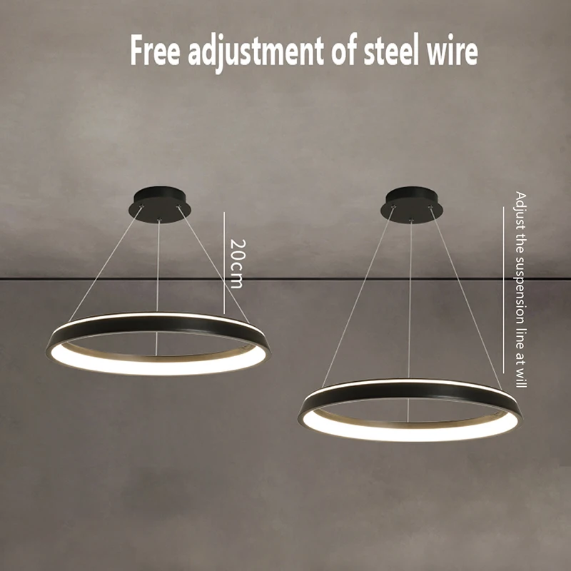 

Современная мерная Потолочная люстра, подвесные лампы, светильники для гостиной, столовой, спальни, бара, домашний декор, Кольцевое подвесное освещение