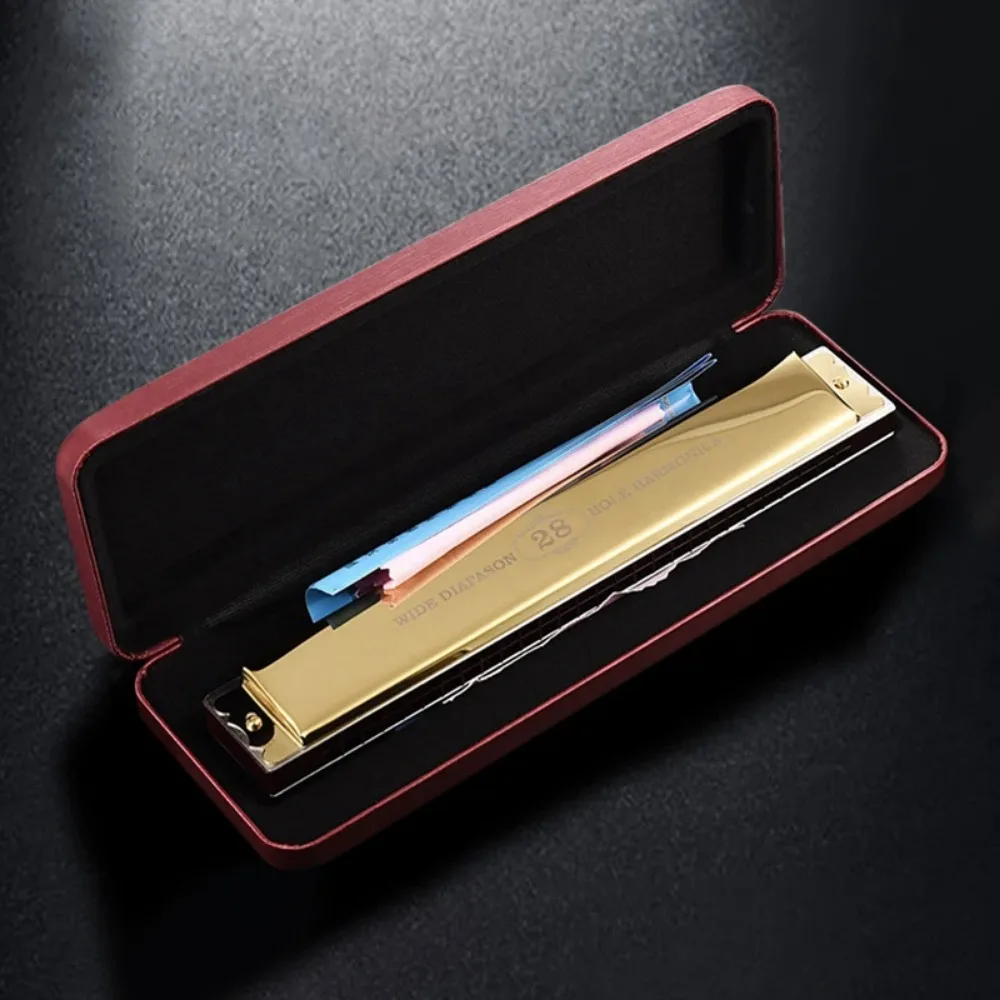 28 Holes Octave Tremolo Harmonica C Tunes Professional Mouth Harmonica Musical Instruments Adult Children Harp Mouth with Case