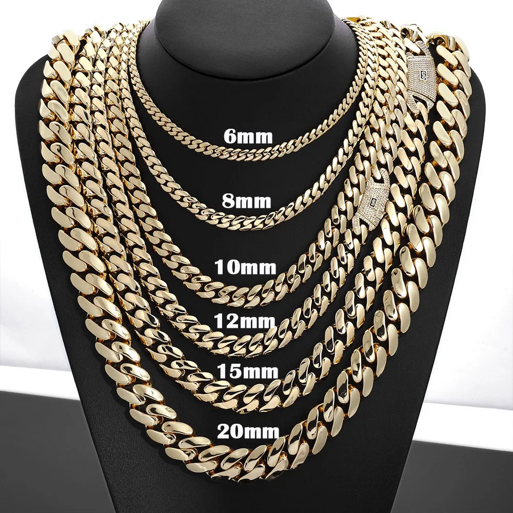 Hip-Hop Style 6/8/10MM Exquisite Monaco Necklace 14K Gold