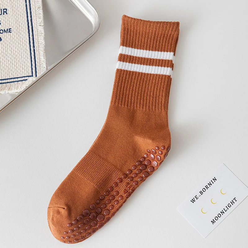 Cotton breathable Mid-tube Yoga Socks Bottom Professional Non-slip Silicone Floor Socks Fitness Dance Pilates Sports