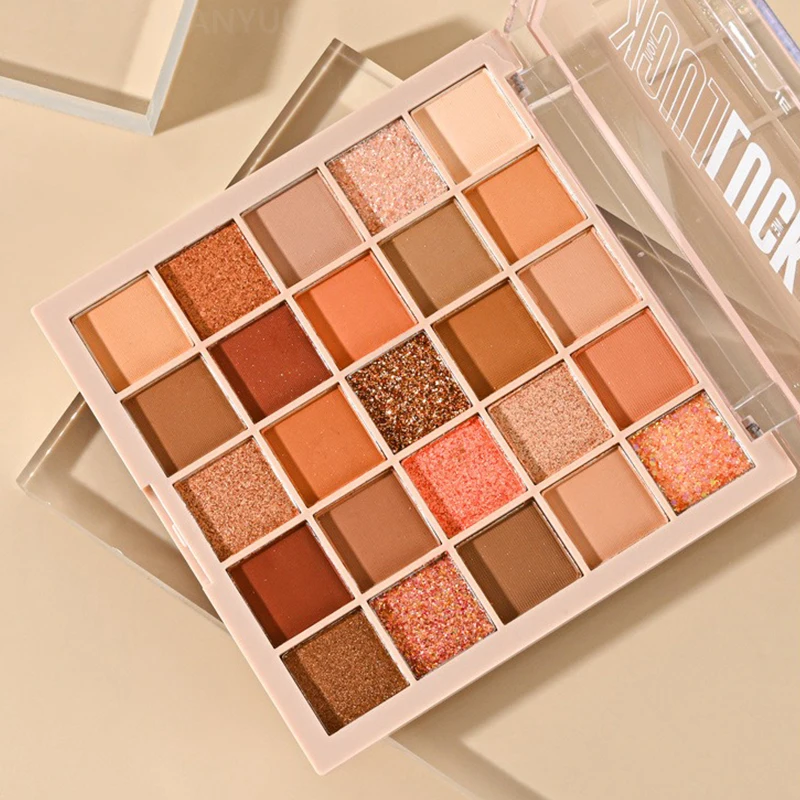 25Color Professional Eyeshadow Palette Eye Glitter Long Lasting Eye Shadow Pallet Korean Makeup Palette Shadow Beginner eye shadow eye shadow plate glitter makeup accessories