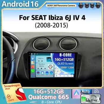 Radio Multimedia para Auto con Android 16 para SEAT Ibiza 6J IV 4 2008-2015, Pantalla QLED 2K, Reproductor de Video, GPS, Voz AI, CarPlay 1