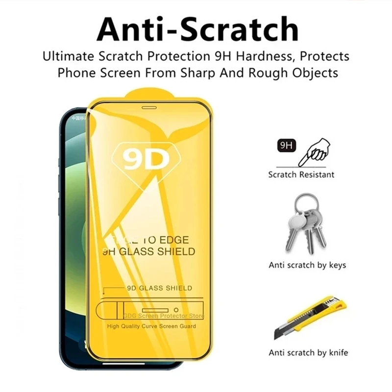 1-3 Stück 9D Displayschutzfolien für Xiaomi Redmi 15C 14C 13C 12C 9A 9C 9T 10C Note 14 13 Pro 12 11 10 9 8 10S 11S 12S Gehärtetes Glas – Detail 4