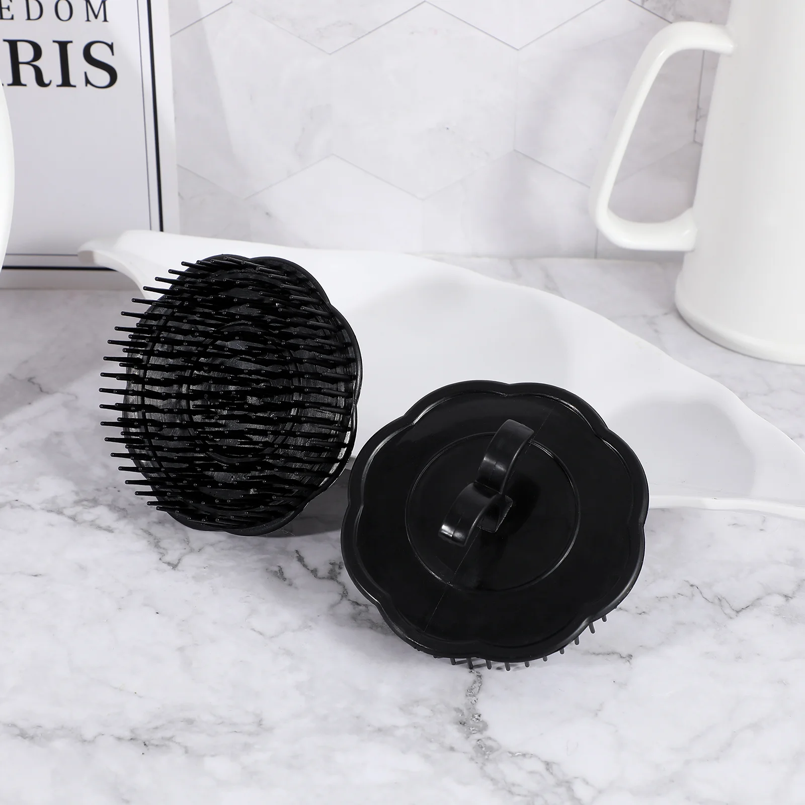 4pcs Black Hair Comb Hair Brushs Round Comb Women Men Shower Brush Hair Scalp Shower Wash Clean Hair Tool Brush