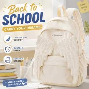 Zaino alla Moda con Motivi Cartoon per Ragazze, Taglia Media, Leggero, con Design Ergonomico per Scuole Elementari, Medie e Superiori