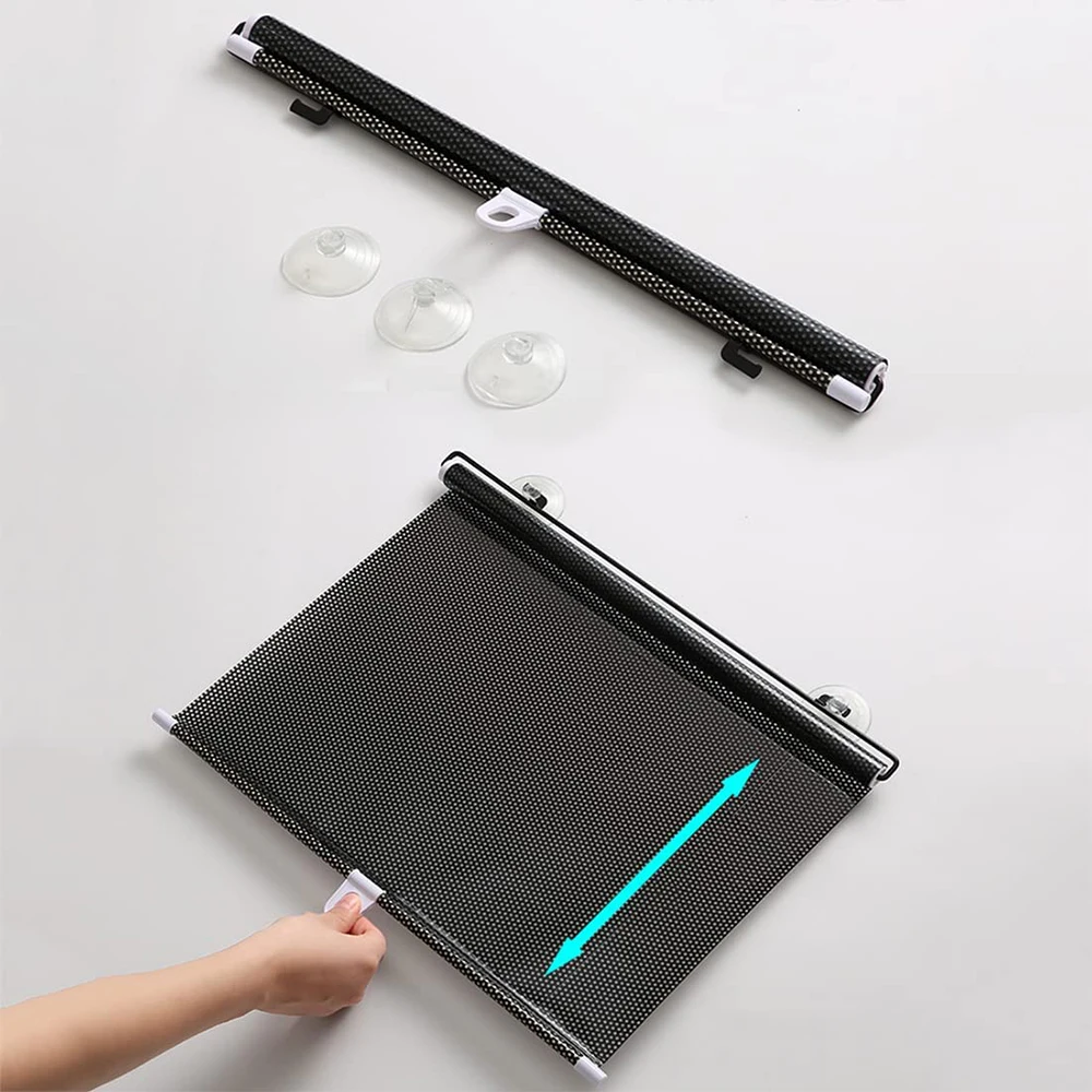 Sunshade Roller Blinds Suction Cup Sunshade Blackout Curtain Car Bedroom Kitchen Office Window Sun-shading Curtains Nail-free window shades fabric blinds roller blinds window blinds
