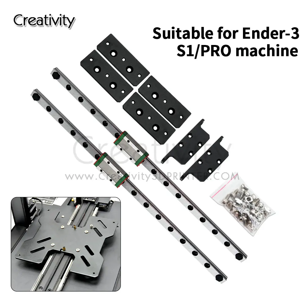 Atualização de Trilho Linear de Eixo y Duplo Ender s1 Pro Eixo y Mgn9h Mod de Atualização de Trilho Linear para Moldura de Impressora 3d Ender3 s1