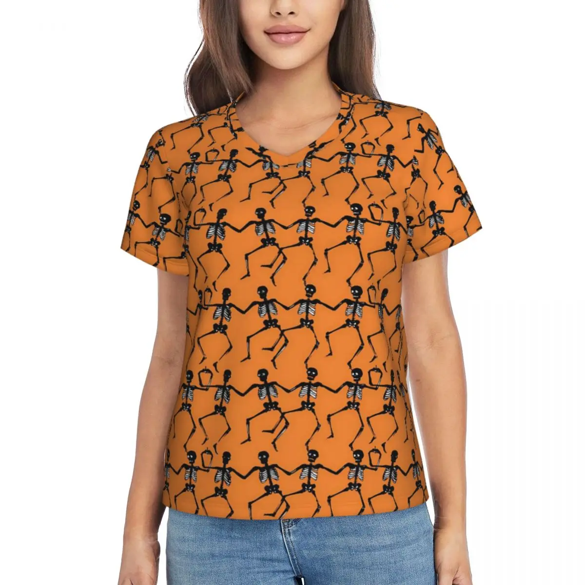 

Футболка женская оверсайз с V-образным вырезом и коротким рукавом