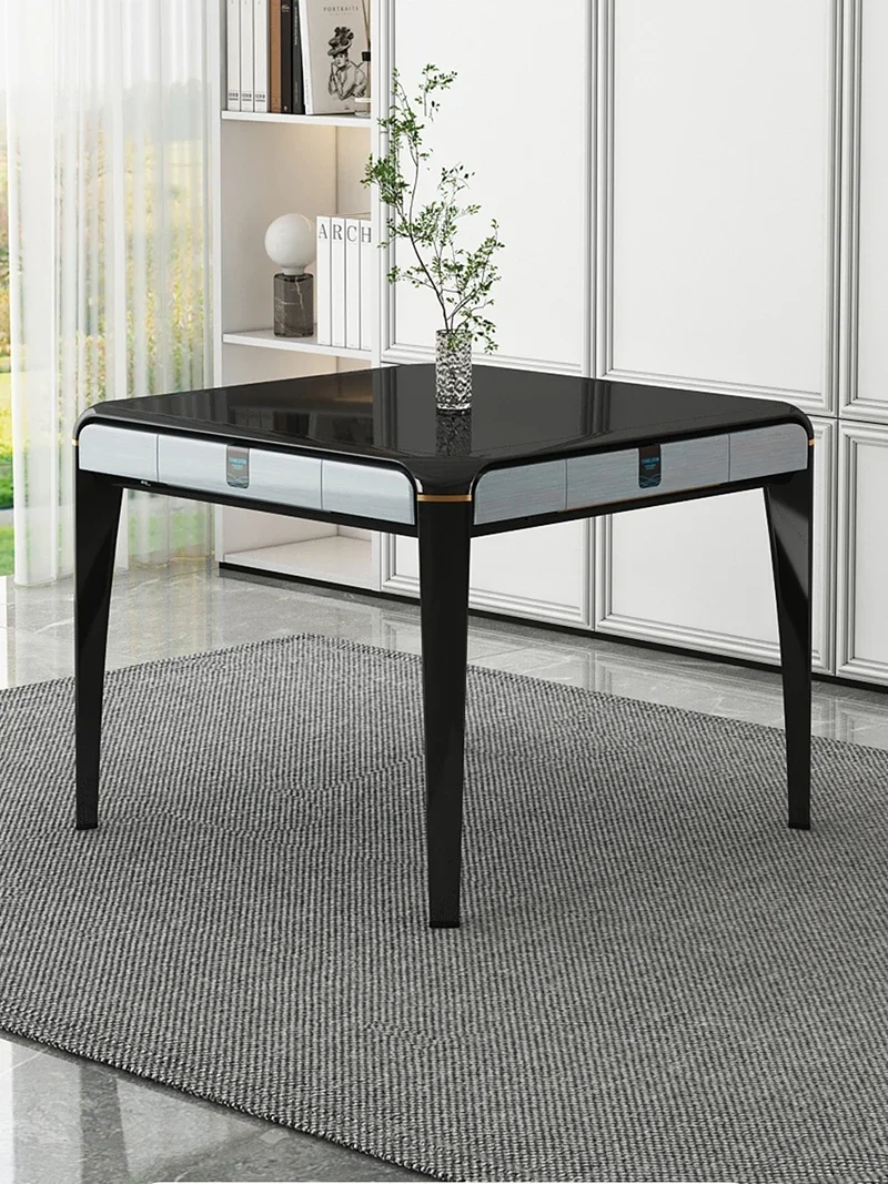 

Advanced Ultrathin Dining Table Tempered Glass Amusement No Push Card Mahjong Table Low Volume Mesa Comedor Home Furniture LVMC