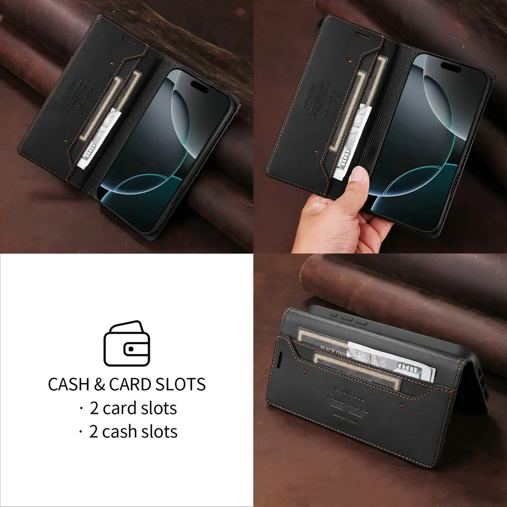 Premium Flip Case with RFID Protection - 360° Coverage & Enhanced Durability