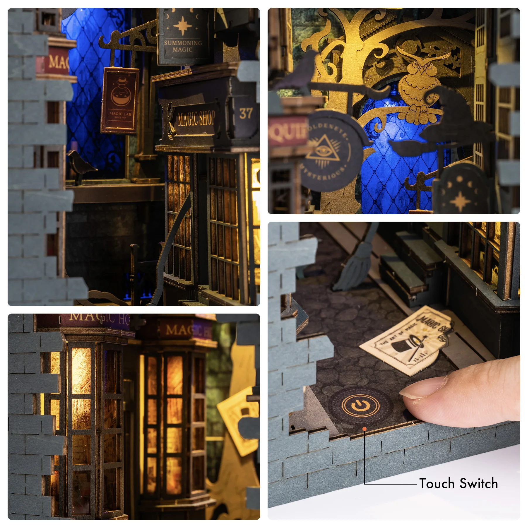Rolife DIY Book Nook Kit Magic House, DIY Miniature Booknook Kit 3D  Creative Decorative Bookend Bookshelf Insert 3D Puzzles for Adults