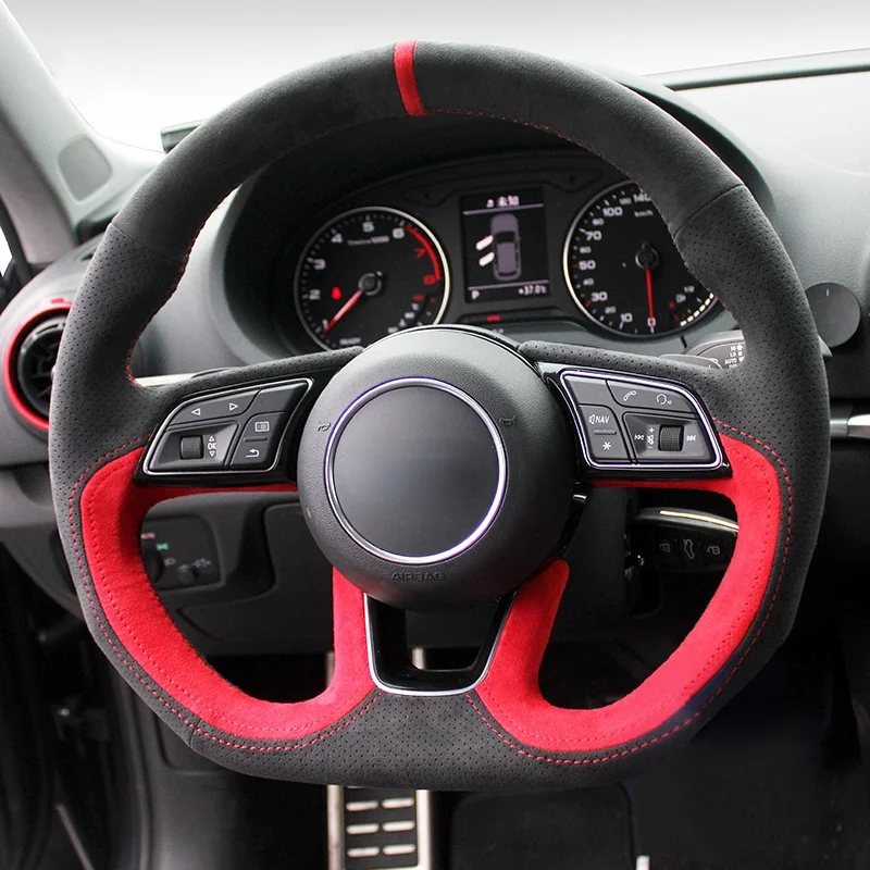 

Чехол на руль с алькантарой для Audi A3 8V S3 A4 B9 Avant A5 F5 A1 8X Sportback SQ2 RS 4 2015 2016-2019