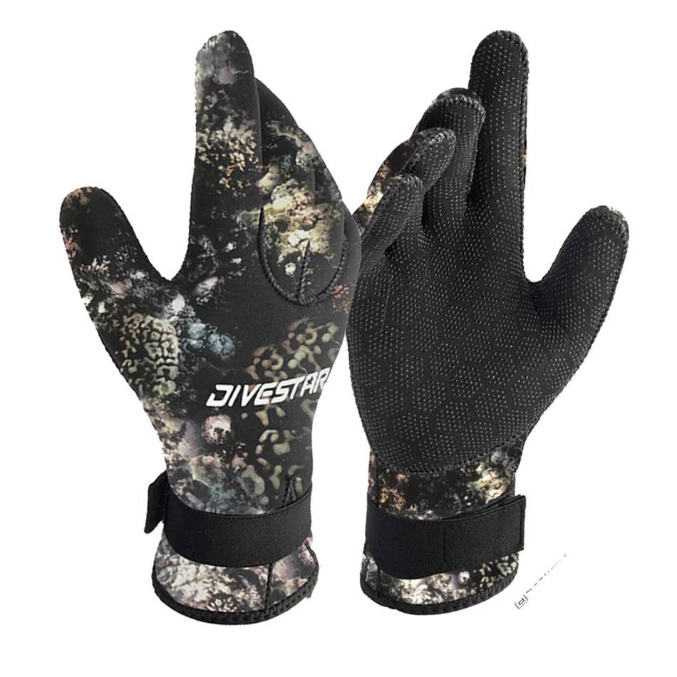 Camo Diving Gloves 3mm/5mm Neoprne With Buckle Belt Spearfishing Gloves