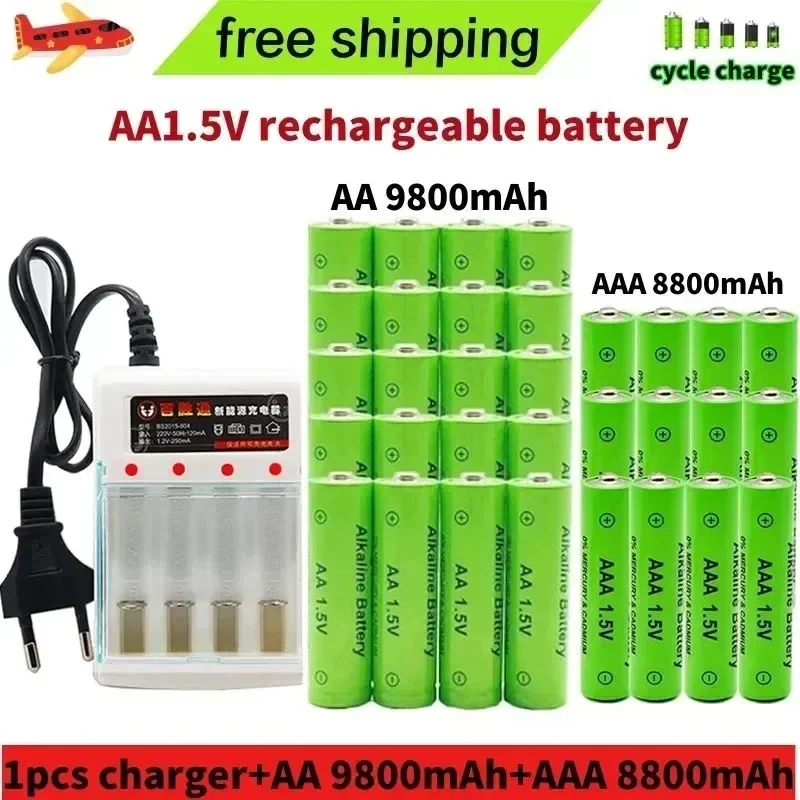 

New Brand AA rechargeable battery 4000mah 1.5V New Alkaline Rechargeable batery for led light toy mp3 Free shipping