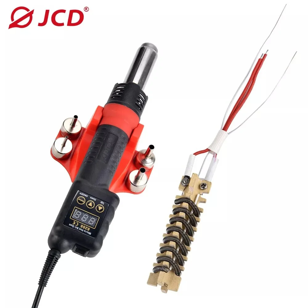 JCD Micro Hot Air Gun 8208 750W Soldering Welding Rework Station LCD Digital Display All-in-one Heat gun BGA IC Solder Tools jcd 908u soldering iron kits temperature adjustable welding repair tools 80w 110v 220v solder iron lcd digital display