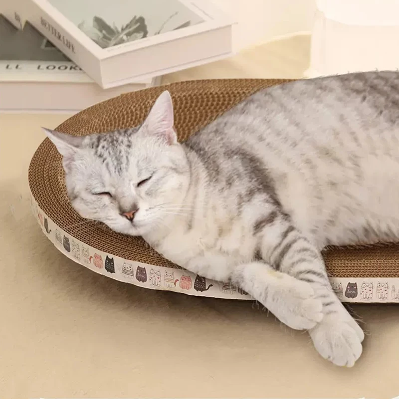 Cat Toy Cat Scratching Mat Cat Scratch Mat Cat Scratch Board Cat Scratch Bed Cat Scratcher Rope Corrugated Cat Scratcher Cat Scrapers Round Oval Grinding Claw Toys for Cats Wear-Resistant Bed Nest Accessories