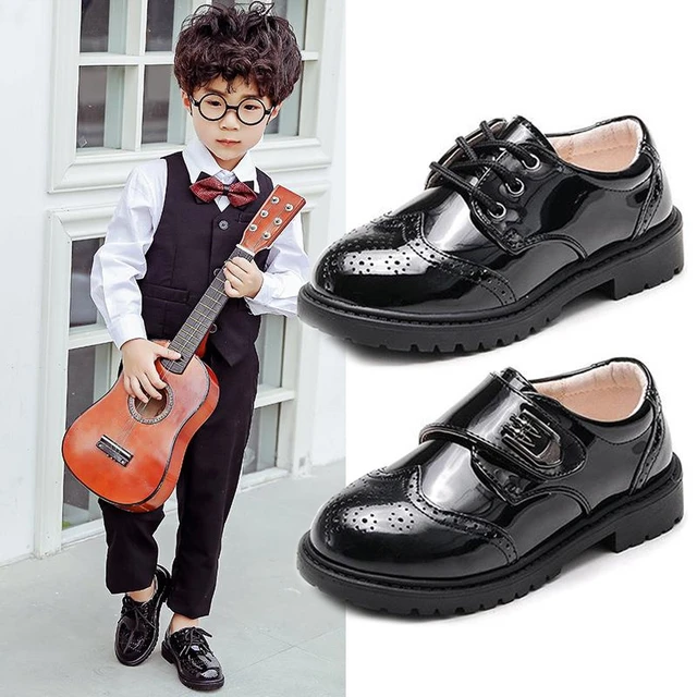 boys black dress shoes