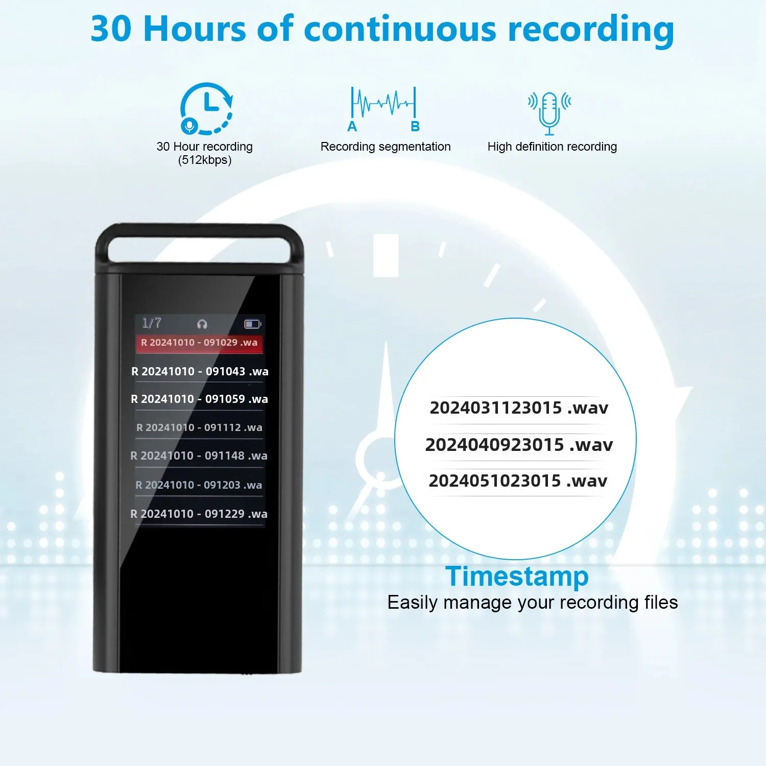 Mini USB C Voice Activated Digital Audio Voice Recorder 8GB 32GB 64GB 128GB Pen Mp3 Recording Fast REC 1536Kbps Password