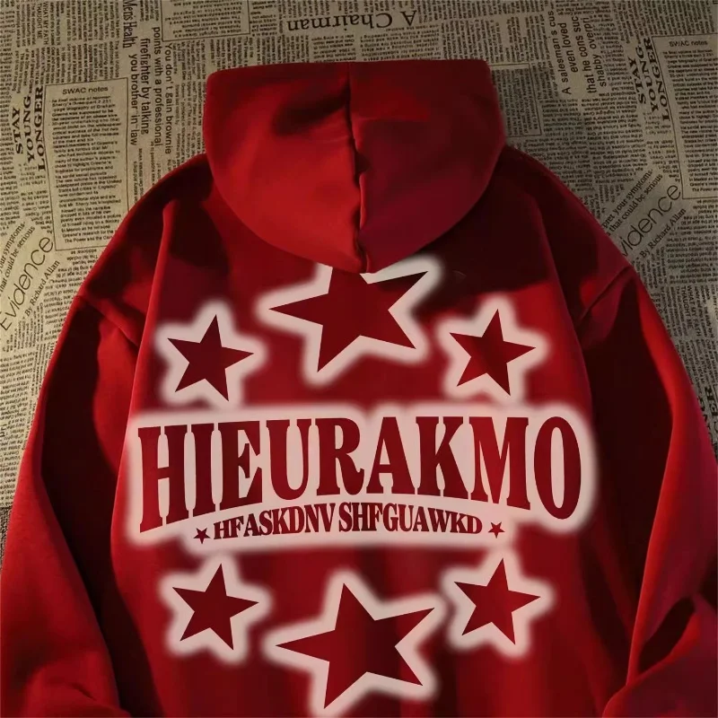 

Korean Version Loose Autumn Thin Style Men's Hoodie Casual Simple Letter Print Harajuku Style Long Sleeved Top anime hoodie