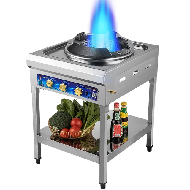 Commercial Fierce Fire Stove with Storage Rack Home Kitchen Liquefied Gas Stove Energy-saving Cooktops High Pressure Gas Cooktop