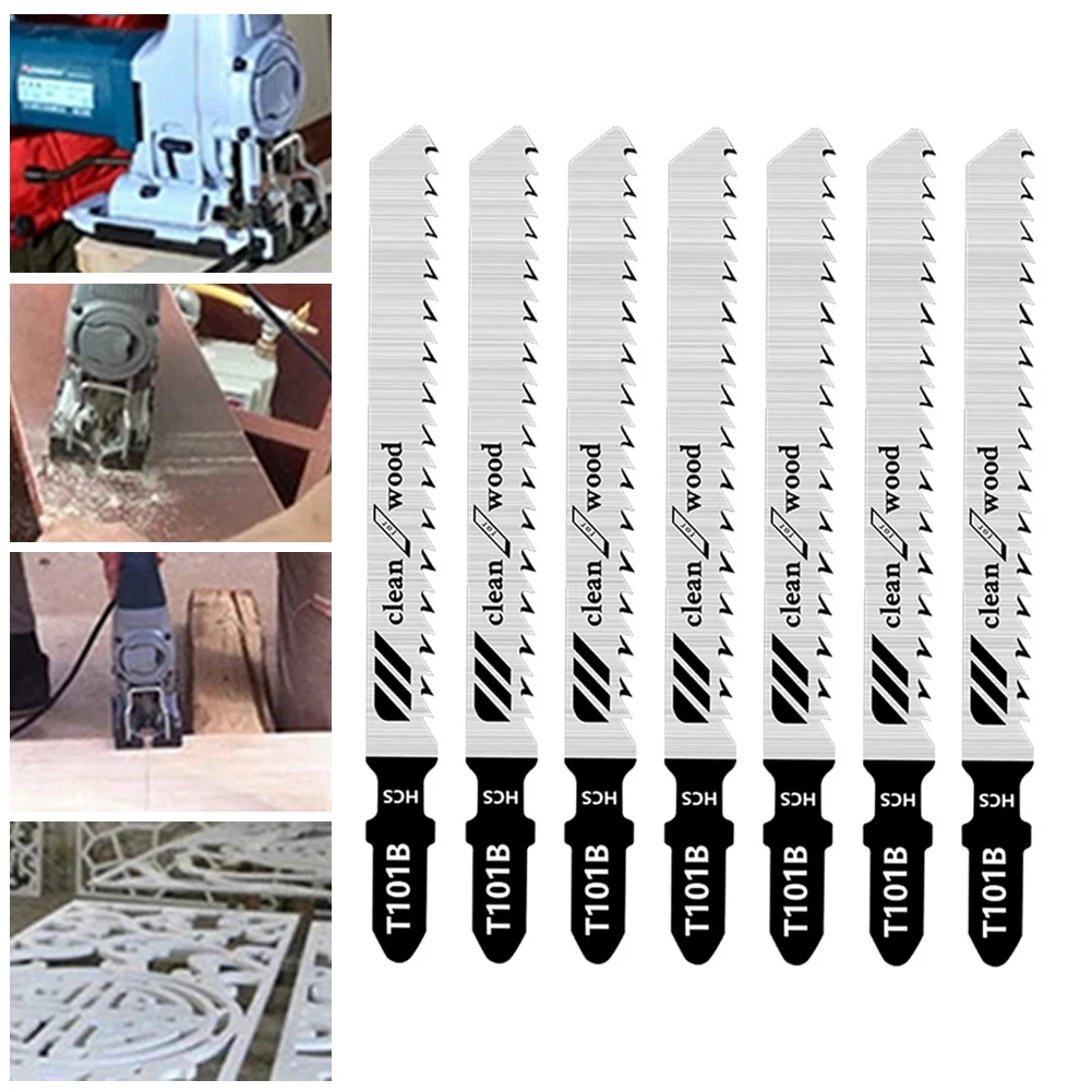 

5pcs/set T101B 100mm Durable High-carbon Steel Reciprocating Saw Blades Straight Cutting Jig Saw For Woodworking Plastic PVC