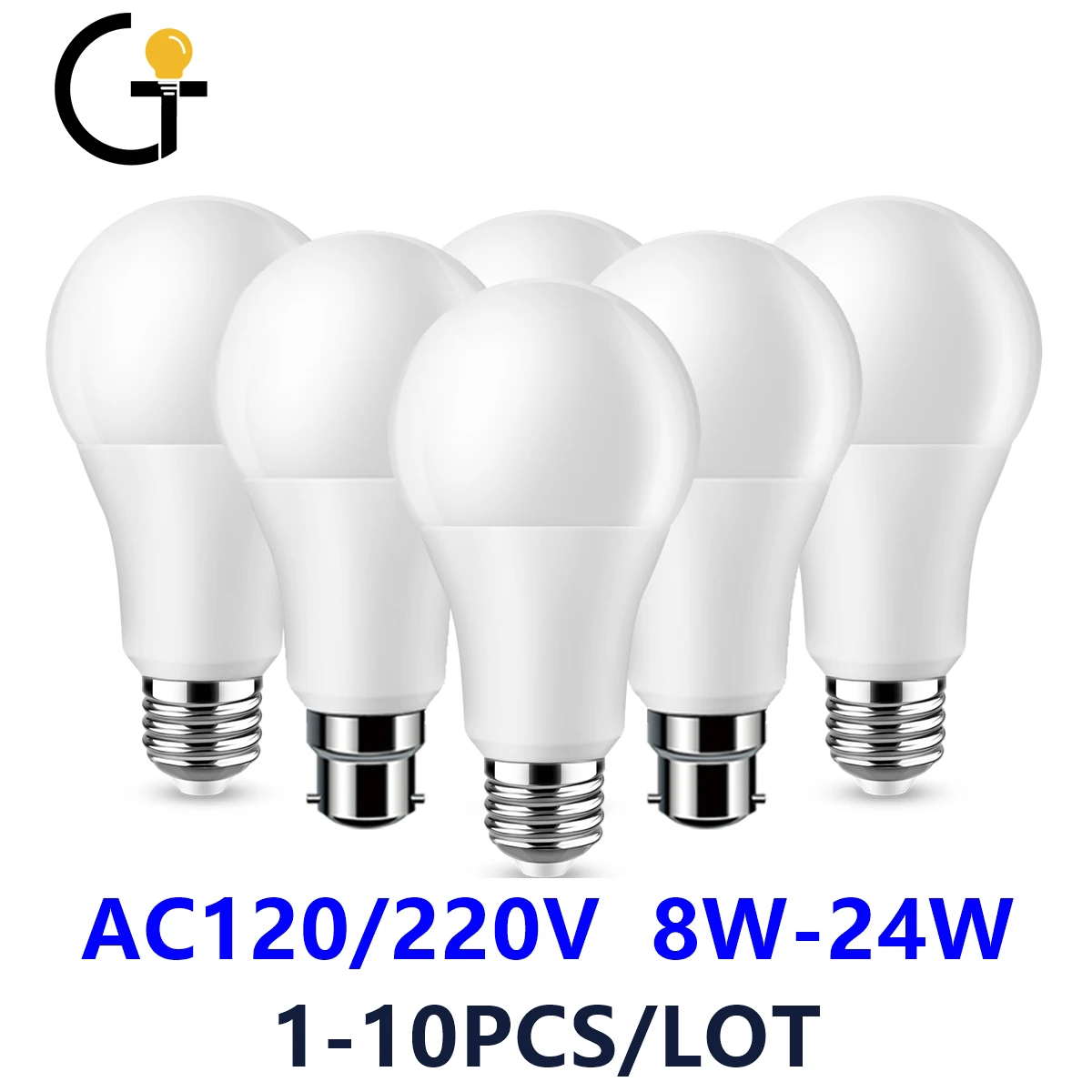 

1-10PCS Led Bulb Lamps E27 B22 AC120V AC220V Light Real Power 8W 9W 10W 12W 15W 18W Warm White Cold White Lampada For Home